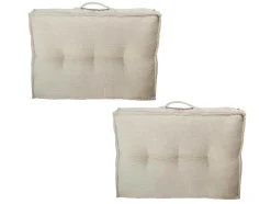 Set Van 2 Palletkussens Van Ribfluweel - L60 X D40 Cm - Beige - Baila