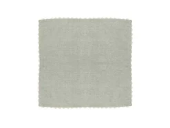 Set Van 4 Servetten Van Katoen - 45 X 45 Cm - Groen - Beige Rand - Loania