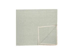 Set Van 4 Servetten Van Katoen - 45 X 45 Cm - Groen - Beige Rand - Loania