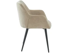 Set Van 2 Stoelen Heka - Met Armleuningen - Stof En Metaal - Beige