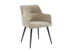 Set Van 2 Stoelen Heka - Met Armleuningen - Stof En Metaal - Beige