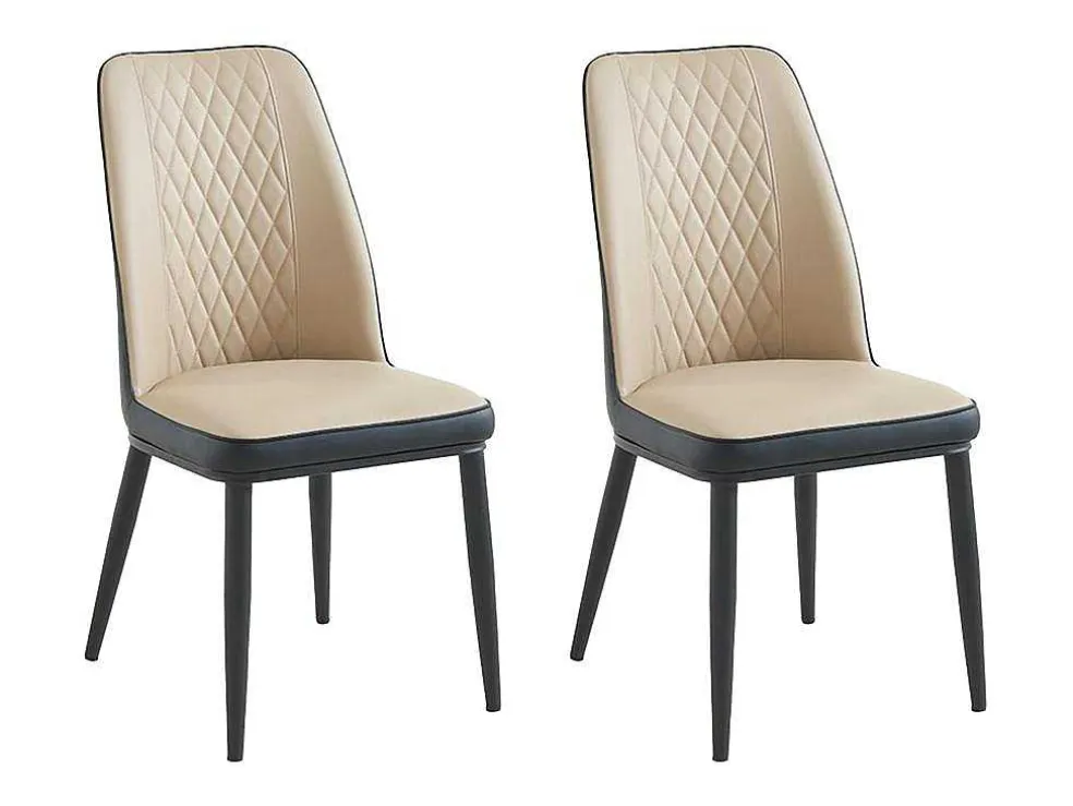 Set Van 2 Stoelen In Kunstleer En Metaal - Beige En Antraciet - Mildura