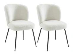 Set Van 2 Stoelen In Ribfluweel En Metaal - Wit - Polpona Van Pascal Morabito