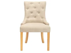 Set Van 2 Stoelen Jolia - Stof En Houten Poten - Beige
