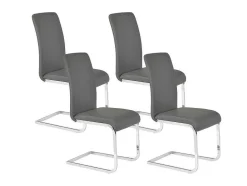 Set Van 4 Stoelen Lirica - Grijs Kunstleer