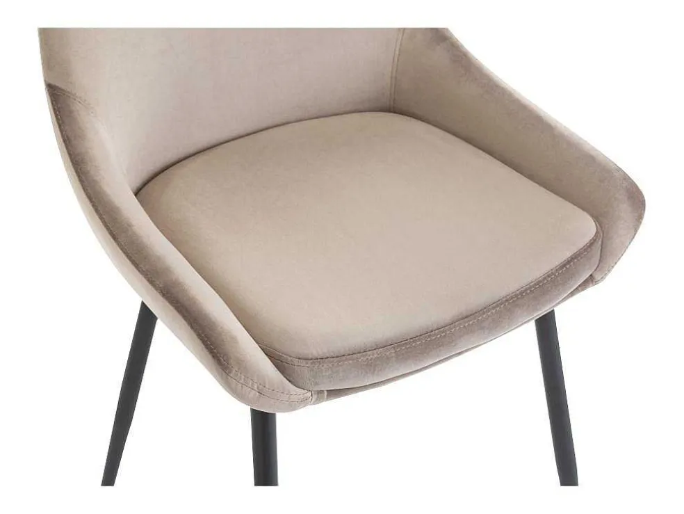 Set Van 2 Stoelen Masurie - Fluweel - Taupe