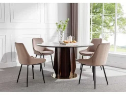 Set Van 2 Stoelen Masurie - Fluweel - Taupe