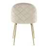 Set Van 2 Stoelen Melbourne - Fluweel En Goudkleurig Metaal - Beige