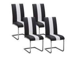 Set Van 4 Stoelen Trinity Van Kunstleer - Zwart En Wit - Van Pascal Morabito