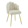 Set Van 2 Stoelen Van Bouclestof En Goudkleurig Metaal - Cremewit - Altinam Van Pascal Morabito