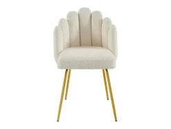 Set Van 2 Stoelen Van Bouclestof En Goudkleurig Metaal - Cremewit - Altinam Van Pascal Morabito