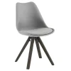 Set Van 6 Stoelen Van Polypropyleen En Beuken - Grijs En Donker Naturel - Serani