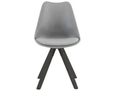 Set Van 6 Stoelen Van Polypropyleen En Beuken - Grijs En Donker Naturel - Serani