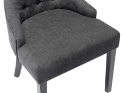Set Van 6 Stoelen Van Stof En Heveahout - Grijs - Mervia