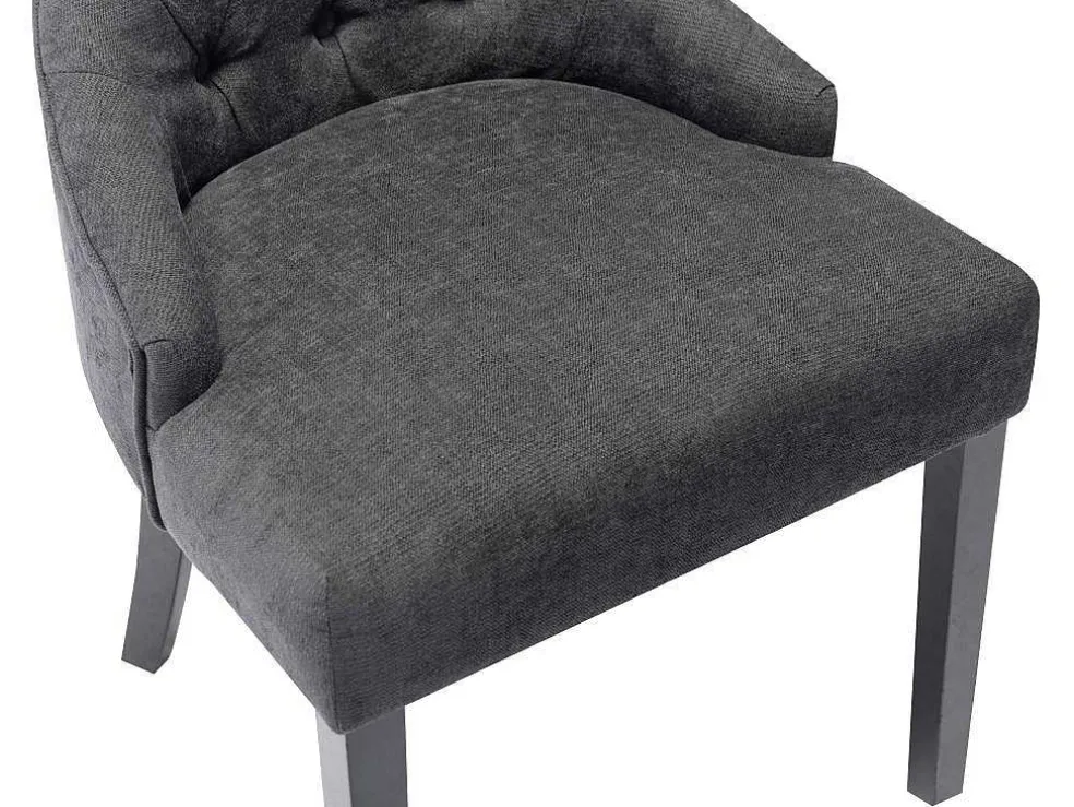 Set Van 6 Stoelen Van Stof En Heveahout - Grijs - Mervia