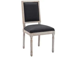 Set Van 2 Stoelen Van Stof En Heveahout - Zwart - Amboisette