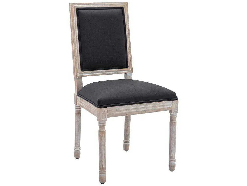 Set Van 2 Stoelen Van Stof En Heveahout - Zwart - Amboisette