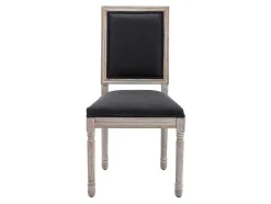 Set Van 2 Stoelen Van Stof En Heveahout - Zwart - Amboisette