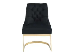 Set Van 2 Stoelen Van Velours En Goudkleurig Roestvrij Staal - Zwart - Porilaso Van Pascal Morabito
