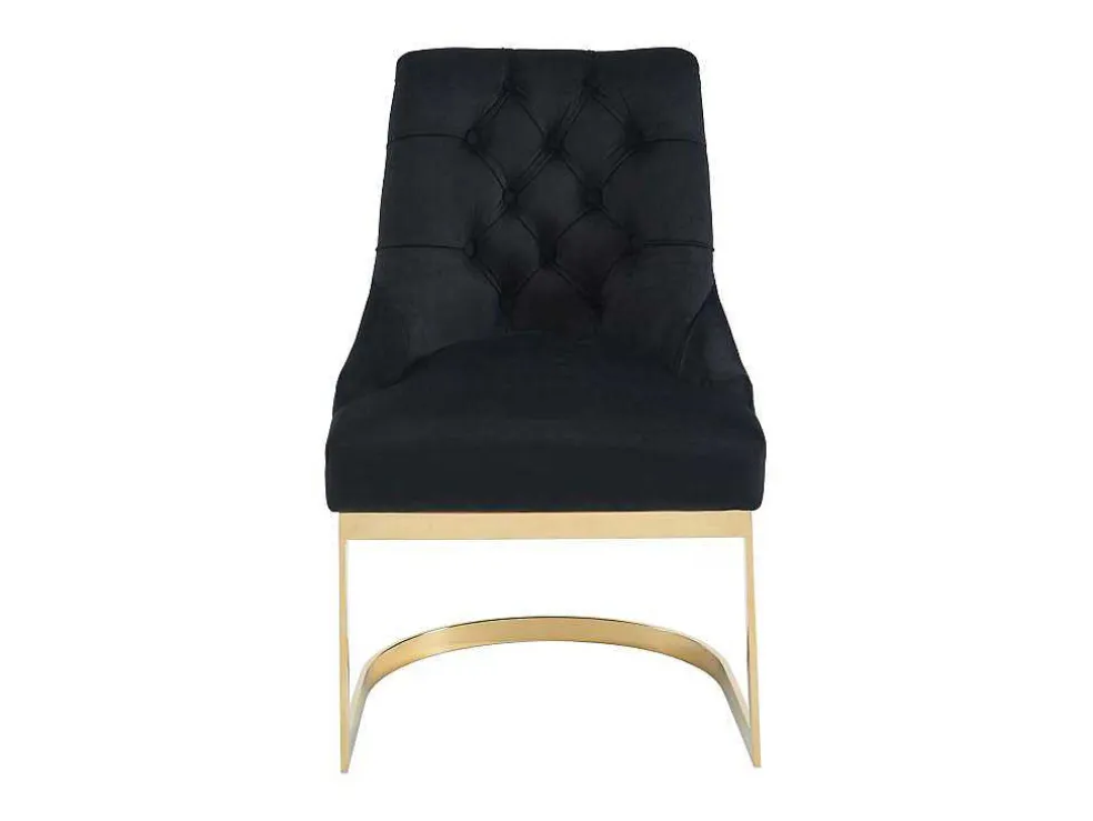 Set Van 2 Stoelen Van Velours En Goudkleurig Roestvrij Staal - Zwart - Porilaso Van Pascal Morabito