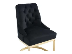 Set Van 2 Stoelen Van Velours En Goudkleurig Roestvrij Staal - Zwart - Porilaso Van Pascal Morabito