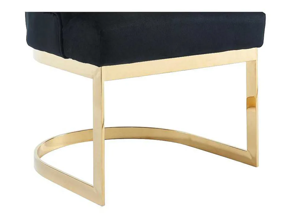 Set Van 2 Stoelen Van Velours En Goudkleurig Roestvrij Staal - Zwart - Porilaso Van Pascal Morabito