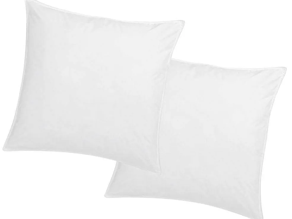 Set Van 2 Traagschuim Hoofdkussen 60 X 60 Cm - Perkaal Katoen - 91 Draden/Cm - 750 Gr - Wit - Auxence
