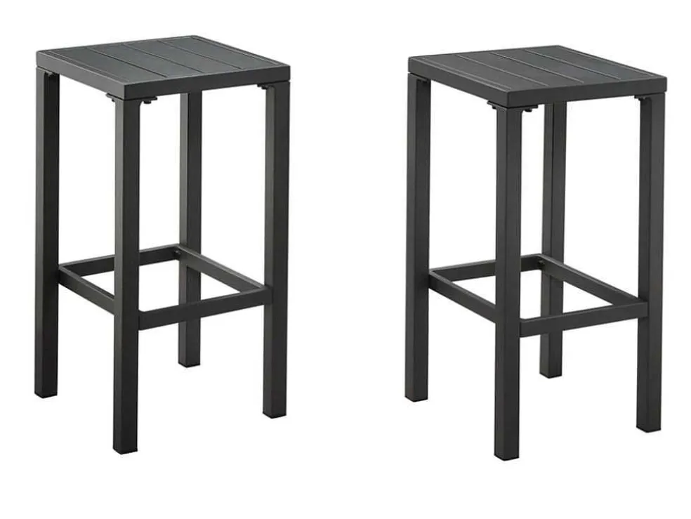 Set Van 2 Tuinbarkrukken Van Aluminium - Antraciet - Walpole Van Mylia