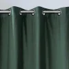 Set Van 2 Verduisterende Gordijnen Van Velours - L135 X H250 Cm - Groen Met Zilverkleurige Ogen - Darrel