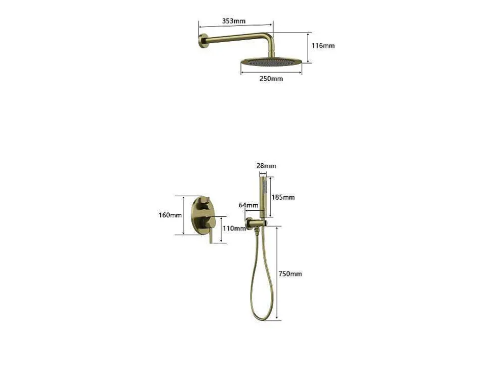 Set Van Inbouwdouche Met Mechanische Mengkraan - Geborsteld Nikkelkleurig - Tamise
