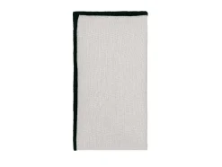 Set Van Tafellaken + 4 Servetten Van Linnen En Katoen - Zwarte Rand - Taupegrijs - 170 X 170 Cm - Borina