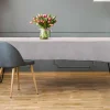 Set Van Tafellaken + 4 Servetten Van Linnen En Katoen - Zwarte Rand - Taupegrijs - 170 X 250 Cm - Borina