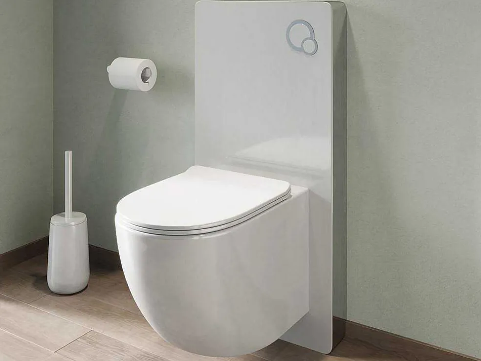 Set Voor Hang-Wc Met Decoratief Voorwandsysteem - Glanzend Wit - Javoine