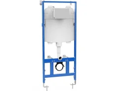 Set Voor Hang-Wc Van Glanzend Zwart Keramiek Met Voorwandsysteem En Ronde Bedieningsplaat - Clemona
