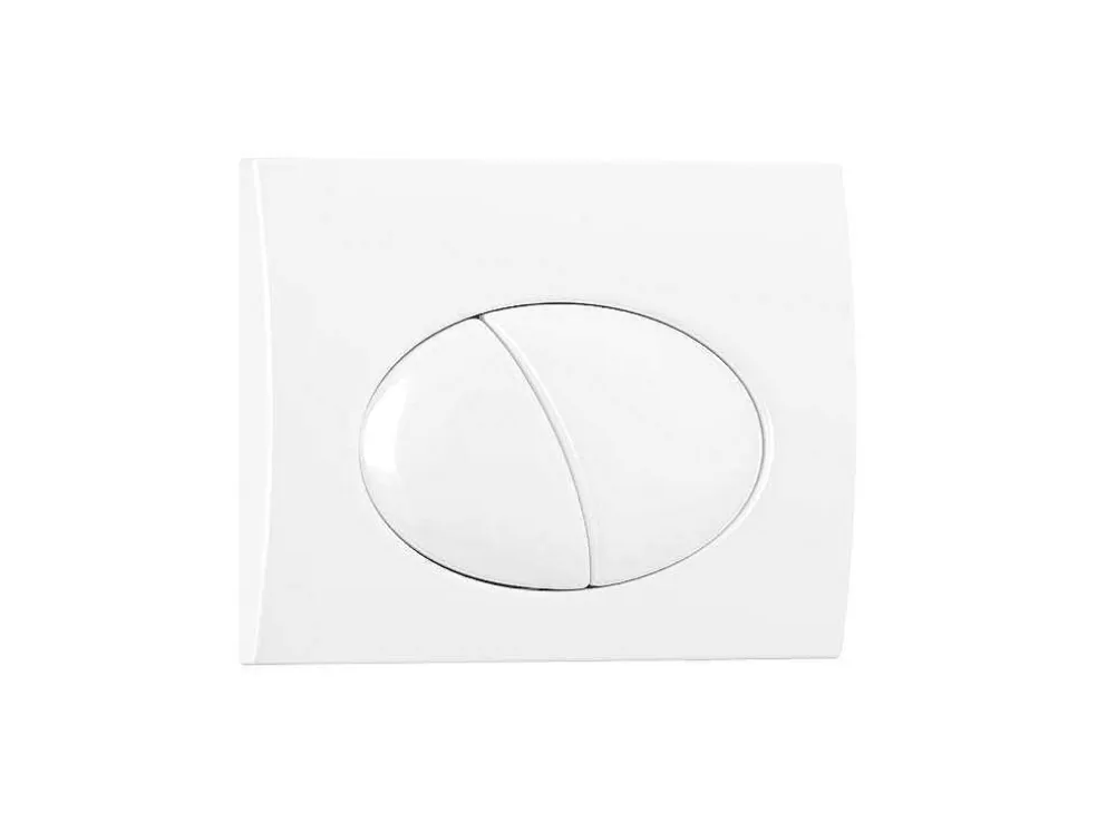 Set Voor Witte Hang-Wc Met Voorwandsysteem En Chroomkleurige Ovalen Bedieningsplaat - Clemona