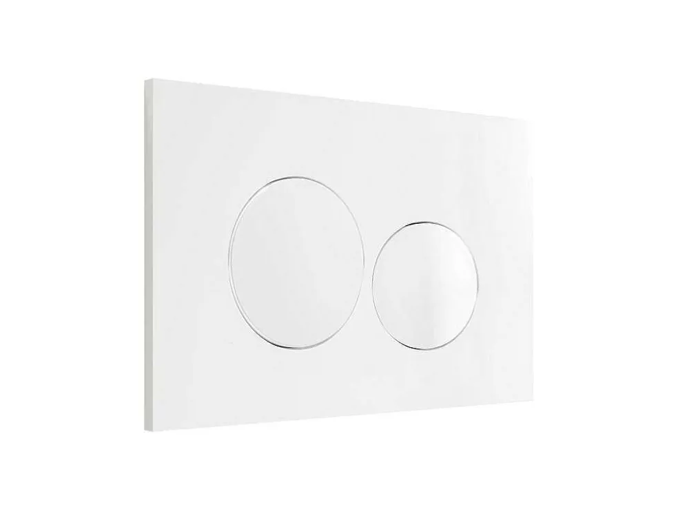 Set Voor Witte Hang-Wc Met Voorwandsysteem En Witte Ronde Bedieningsplaat - Clemona
