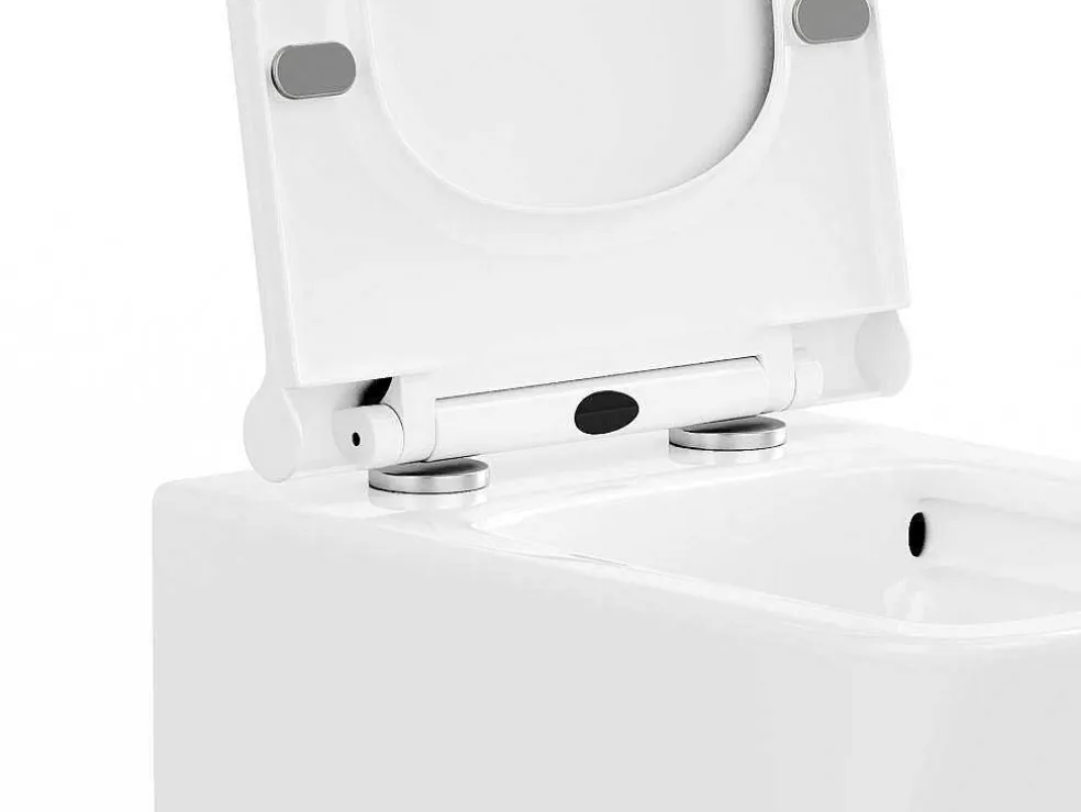 Set Voor Witte Hang-Wc Met Voorwandsysteem En Chroomkleurige Ronde Bedieningsplaat - Clemona