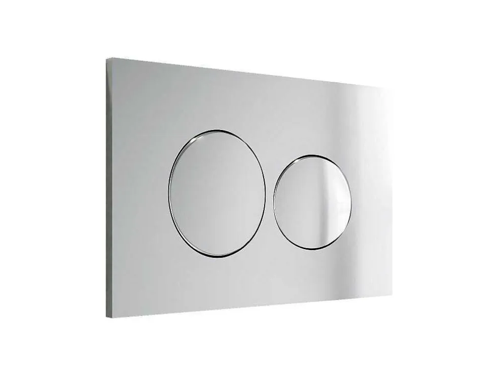 Set Voor Witte Hang-Wc Met Voorwandsysteem En Chroomkleurige Ronde Bedieningsplaat - Clemona