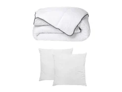 Set Zijdezacht Dekbed 220 X 240 Cm + 2 Hoofdkussens 60 X 60 Cm - Wit - Biesya