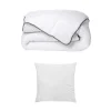 Set Zijdezacht Dekbed 140 X 200 Cm + 1 Hoofdkussens 60 X 60 Cm - Wit - Biesya
