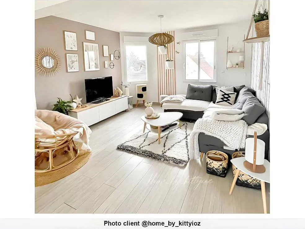 Shaggy Hoogpolig Tapijt Berberstijl Hania - Polyester - 160 X 230 Cm - Beige En Grijs