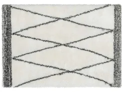 Shaggy Hoogpolig Tapijt Berberstijl Hania - Polyester - 160 X 230 Cm - Beige En Grijs