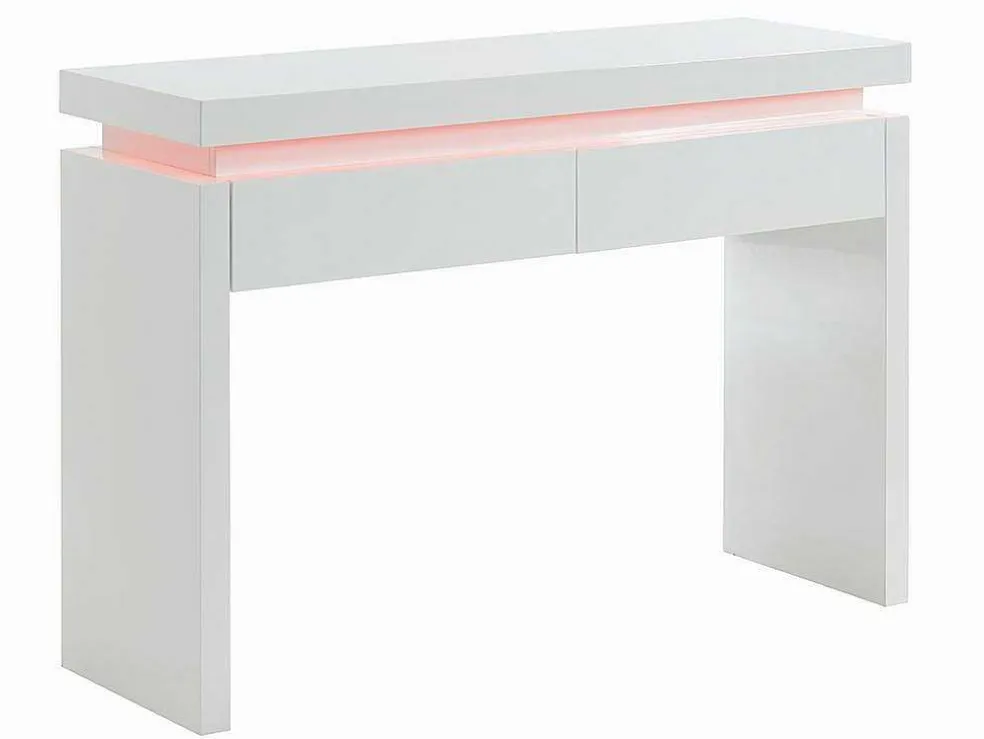 Sidetable Emerson - Met Led-Verlichting - 2 Lades - Wit Gelakt Mdf