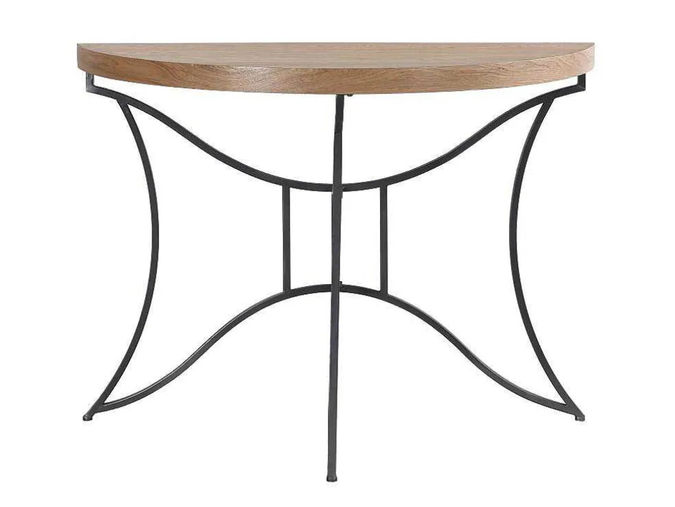 Sidetable In Mdf En Metaal - Houtlook En Zwart - Lolana