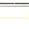 Sidetable Met 2 Laden - Wit En Goudkleurig - Liouba Van Pascal Morabito