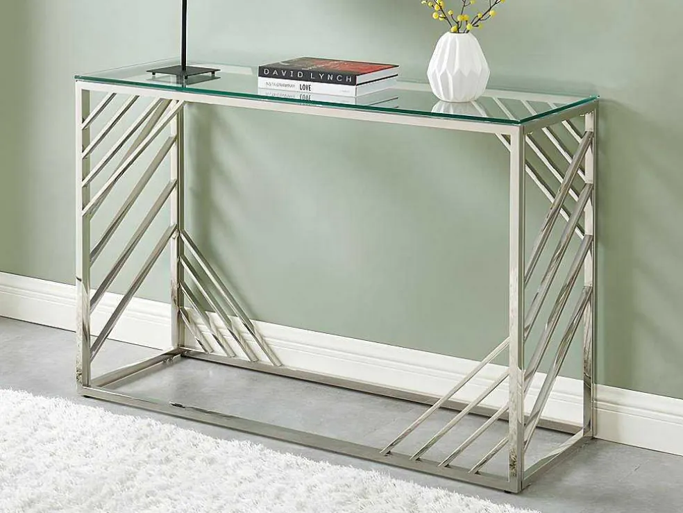Sidetable Van Gehard Glas En Roestvrij Staal - Chroom - Simato - Van Pascal Morabito