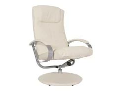 Siena Relaxfauteuil Met Kruk, Creme-Wit