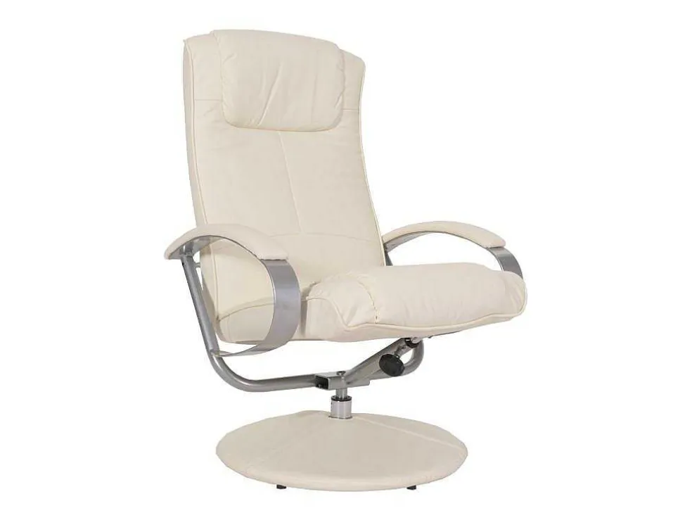 Siena Relaxfauteuil Met Kruk, Creme-Wit