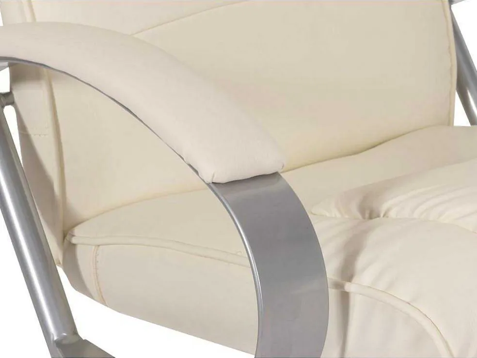 Siena Relaxfauteuil Met Kruk, Creme-Wit
