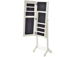 Sieradenkastje Met Spiegel Berenice - Mdf En Grenen - 120 X 39 X 30 Cm - Wit